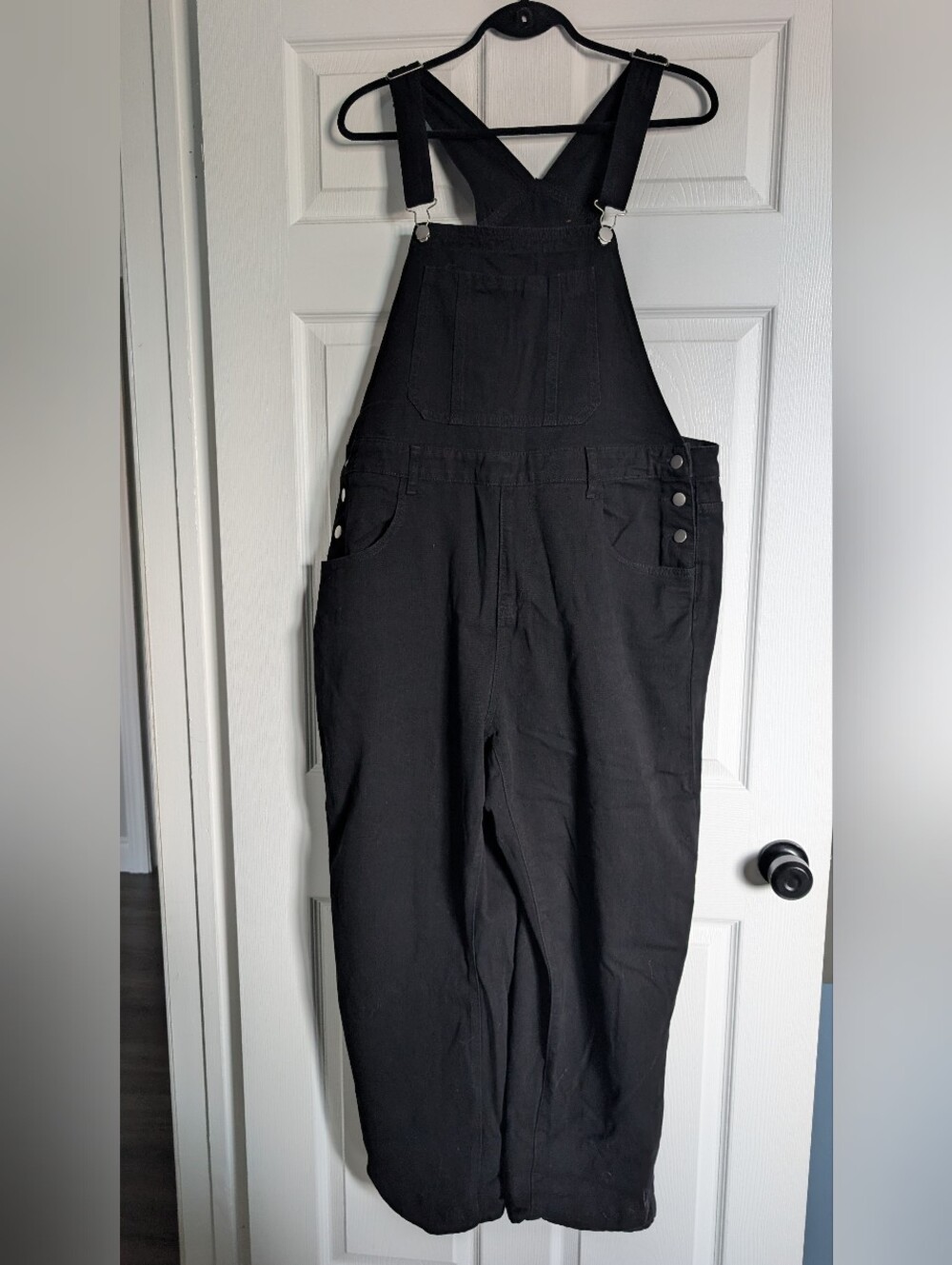 SHEIN Black Relaxed Bib Overalls Jumpsuit